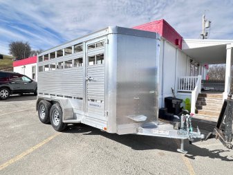 New 2023 EBY Maverick LS 13' Aluminum Stock Trailer for Small Animals