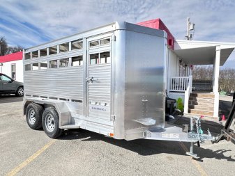 New 2023 EBY Maverick LS 13' Aluminum Stock Trailer for Small Animals