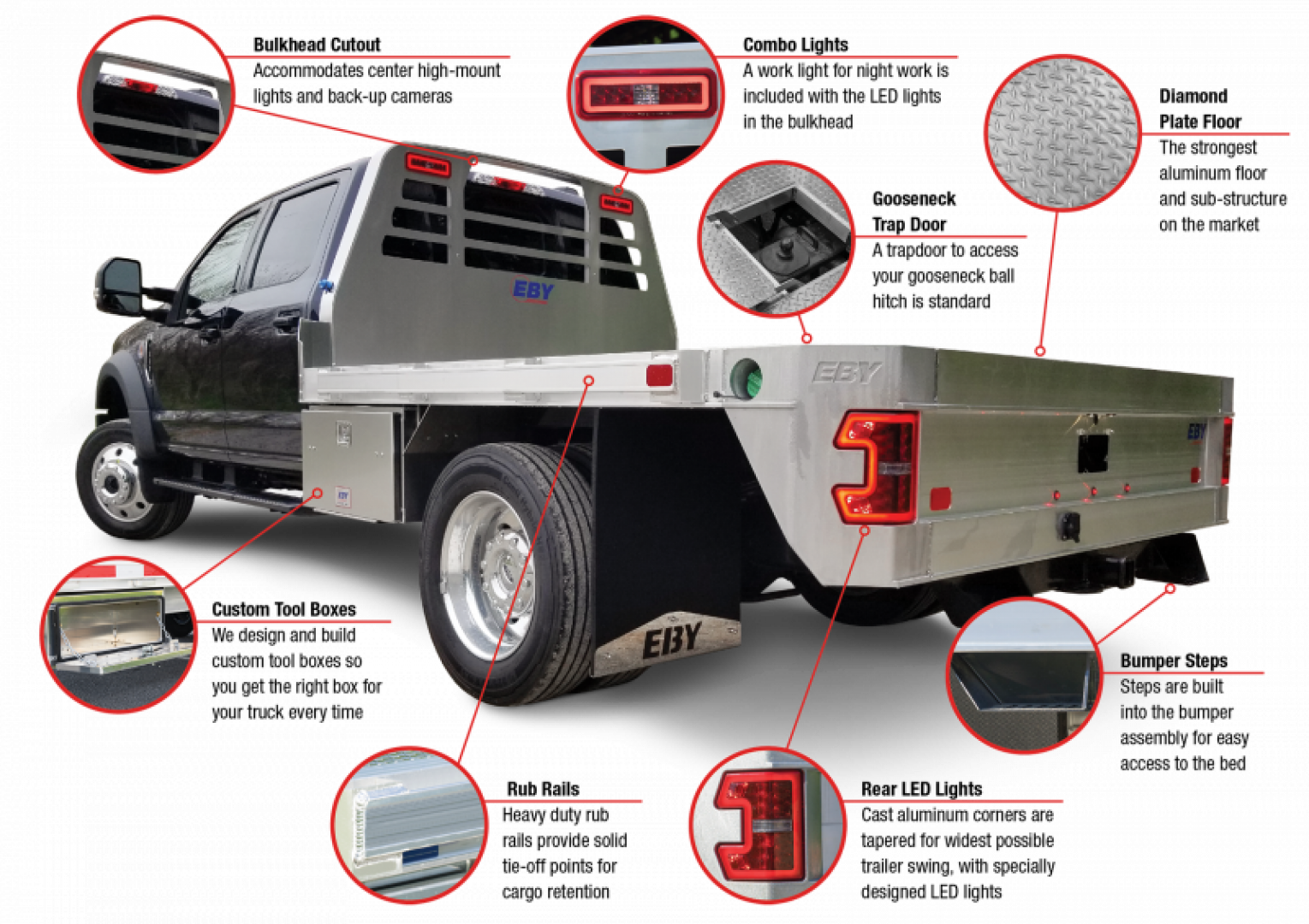 New NEW EBY "BIG COUNTRY" 9' x 84 1/8" ALUMINUM FLAT BED