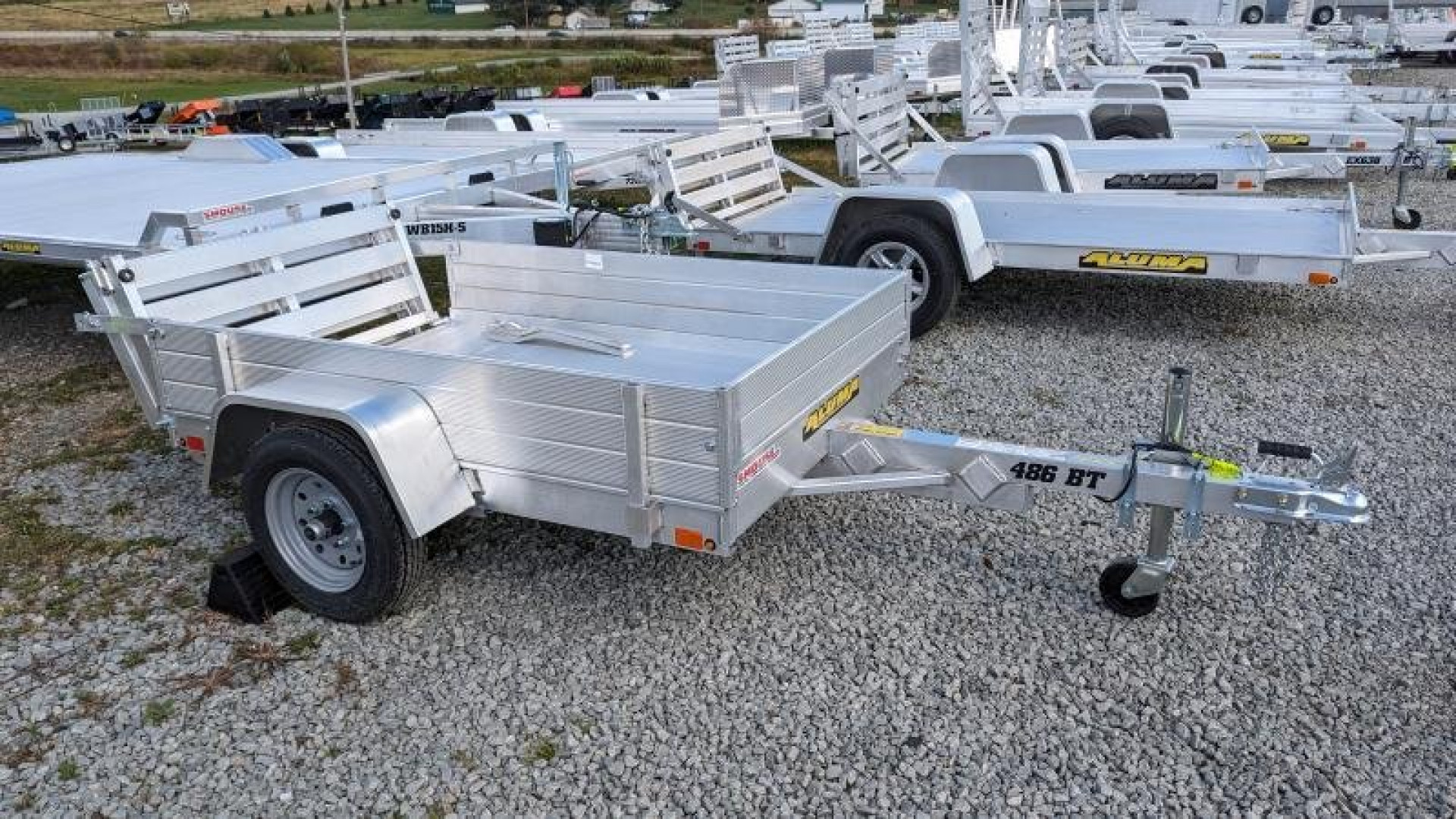 New 2024 Aluma 4x6 LW Utility Trailer w/ Bi-Fold Gate & 12" Side Rack Kit (LEFTOVER PRICE DROP!)