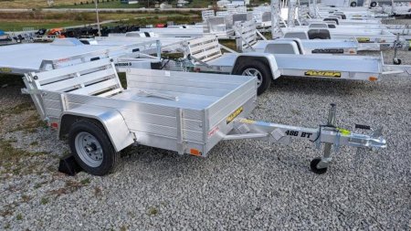 New 2024 Aluma 4x6 LW Utility Trailer w/ Bi-Fold Gate & 12" Side Rack Kit (LEFTOVER PRICE DROP!)