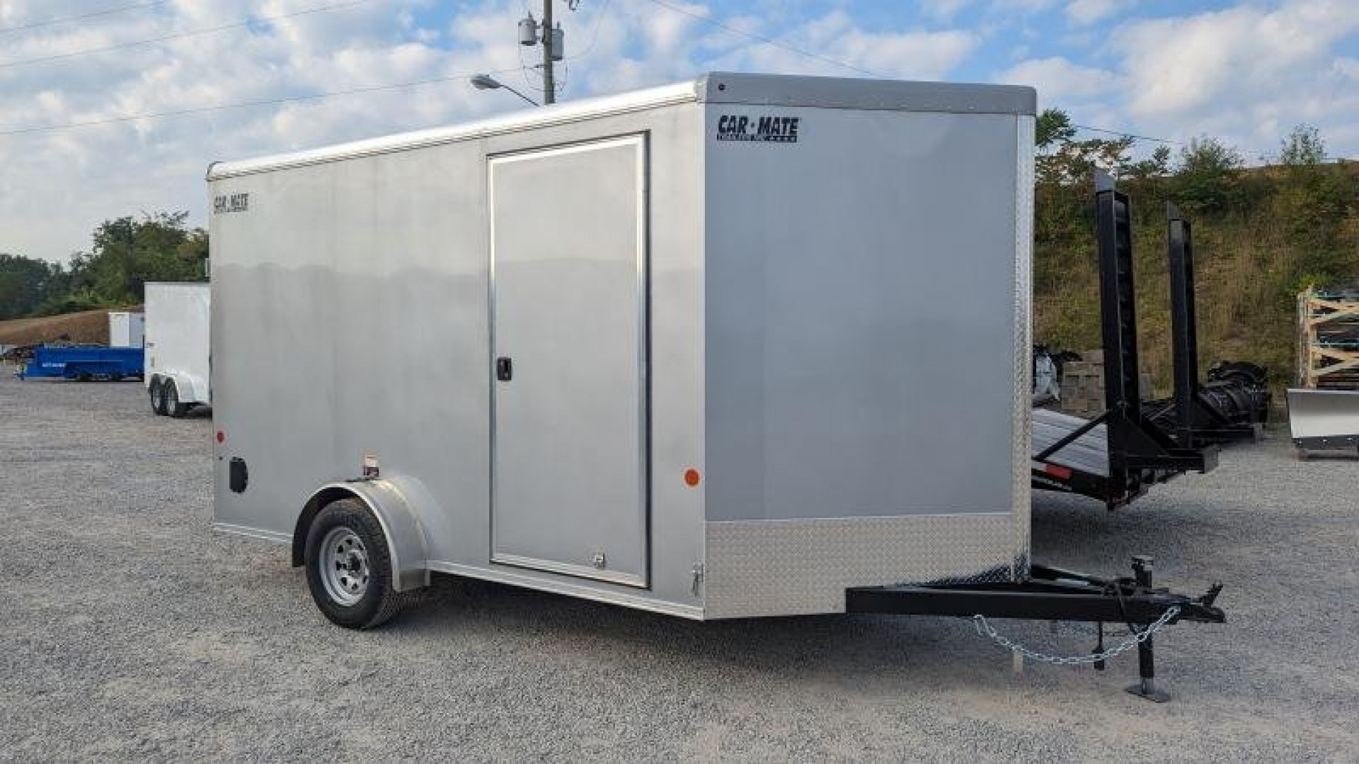 New 2023 Car Mate 7x12 Advantage V-Nose Cargo w/ Ramp Door & BRAKES (12" Add'l Height)