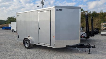 New 2023 Car Mate 7x12 Advantage V-Nose Cargo w/ Ramp Door & BRAKES (12" Add'l Height)