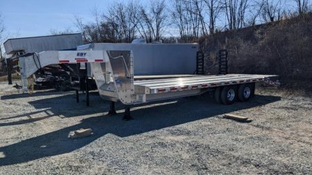 New 2025 EBY 20+5 HD GOOSENECK ALUMINUM DECKOVER Trailer w/ 50/50 Ramps