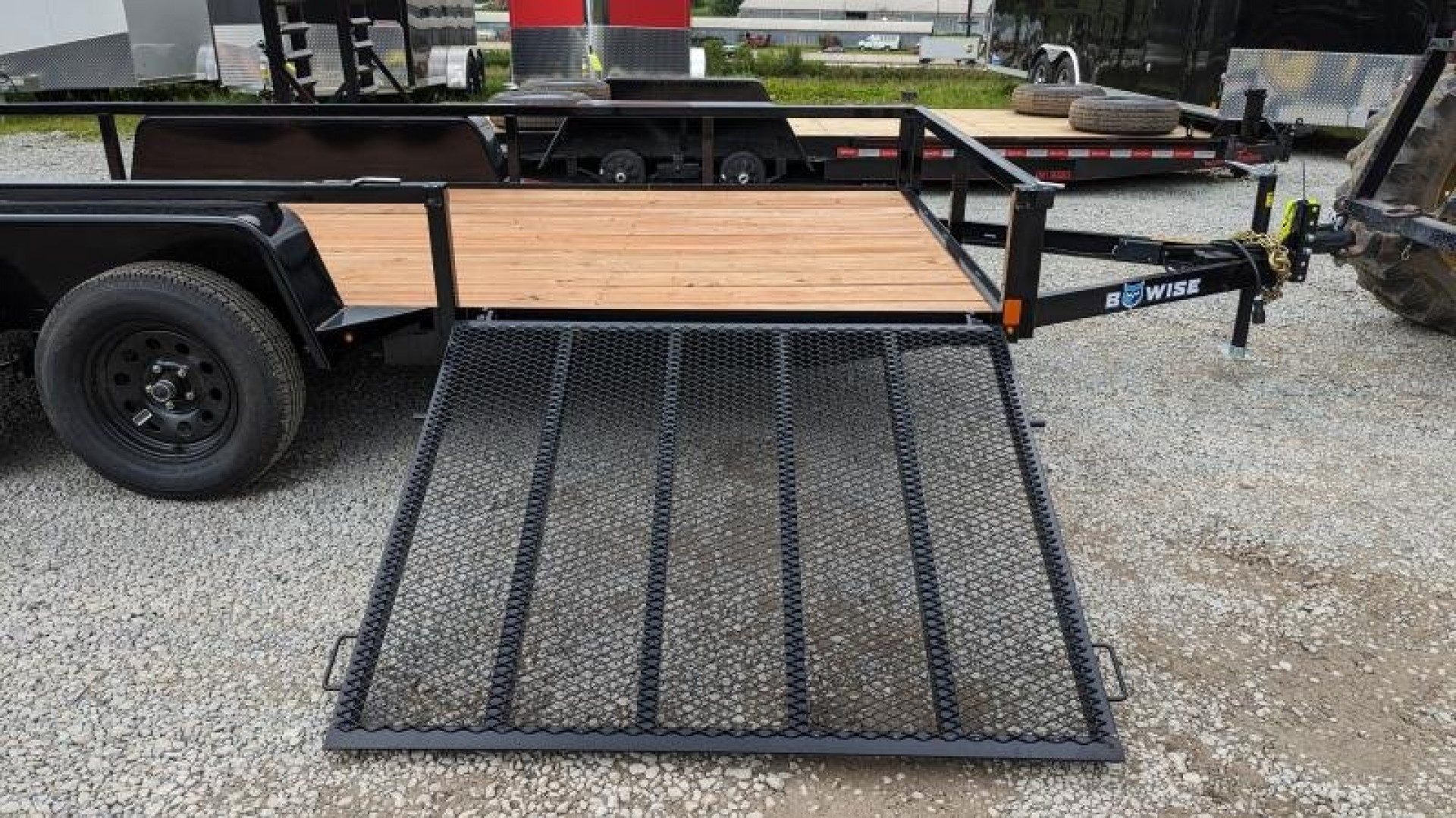 New 2024 BWise 7x16 Utility Trailer w/ Split Landscape Gate & SIDE GATE