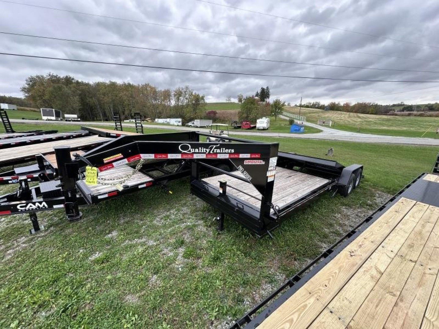 New 2024 Quality 24'6" (10' Stationary + 14' Tilt) PRO Lo Pro Gooseneck Split Tilt Trailer