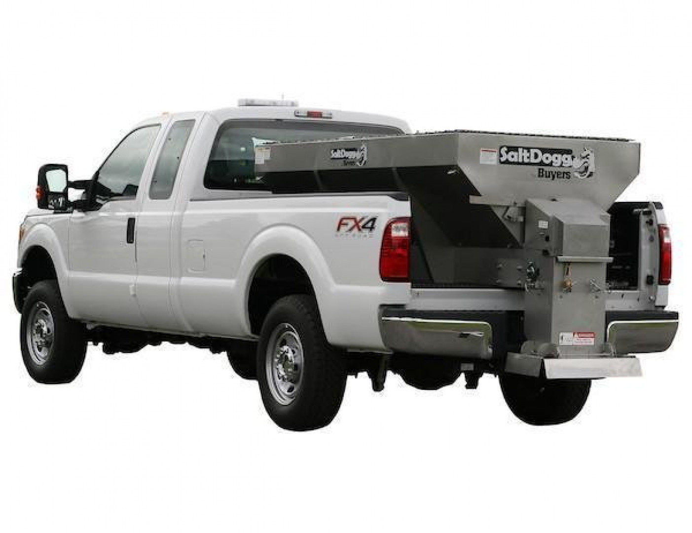 New 2025 SALTDOGG (1400601SS) 2 Cu Yd 8’ Stainless Hopper w/ Adj Chute - ELECTRIC w/ Conveyor Chain