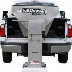 New 2025 SALTDOGG (1400601SS) 2 Cu Yd 8’ Stainless Hopper w/ Adj Chute - ELECTRIC w/ Conveyor Chain