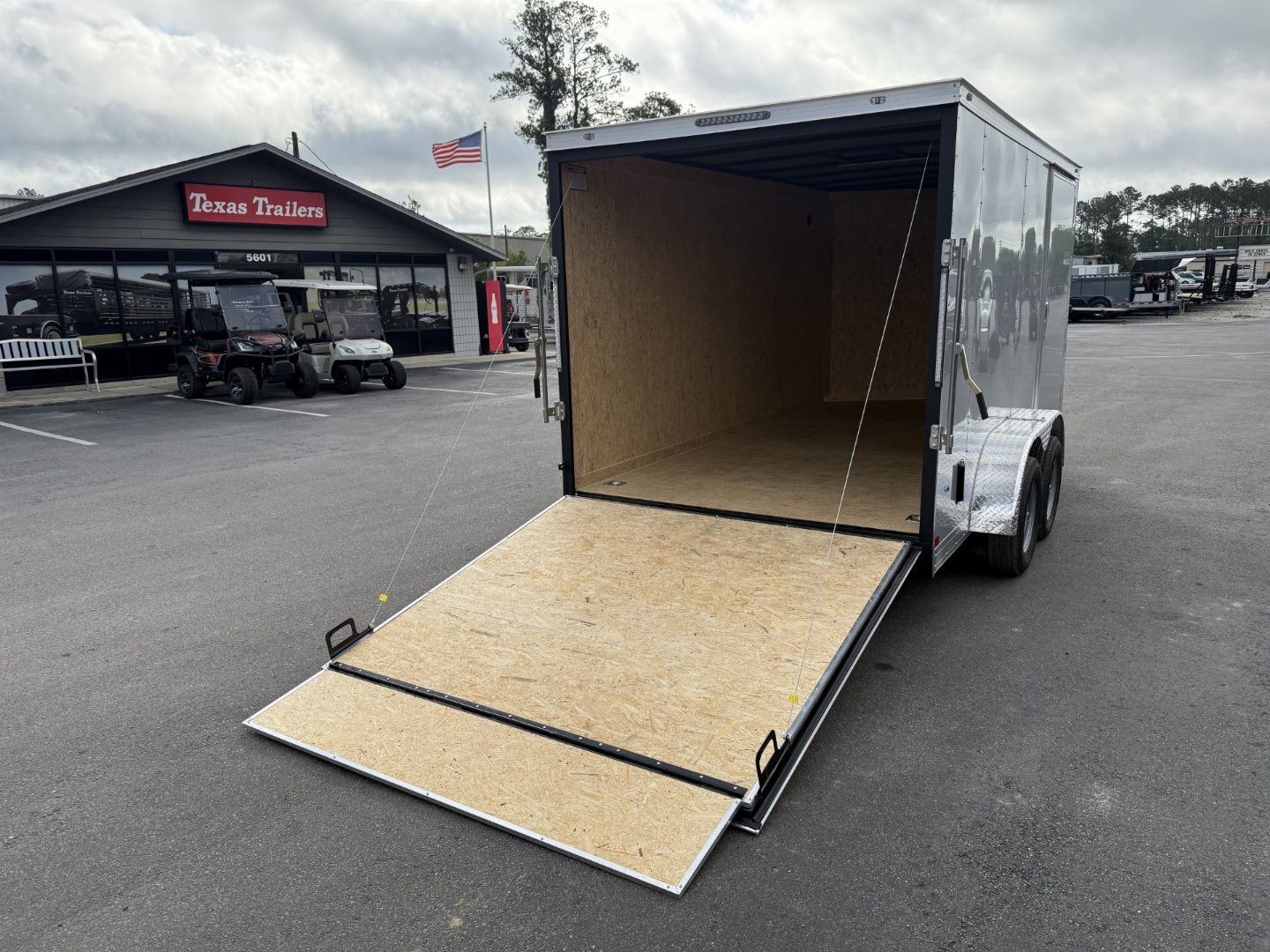New TX7X14TA2 TEXAS TRAILERS 7' X 14' CARGO / ENCLOSED TRAILER W/REAR RAMP DOOR & SIDE DOOR