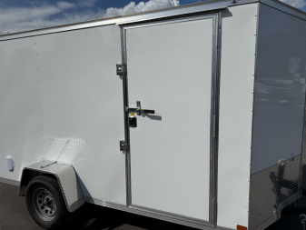 New TX6X12SA TEXAS TRAILERS 6' X 12' CARGO / ENCLOSED TRAILER W/REAR RAMP DOOR & SIDE DOOR