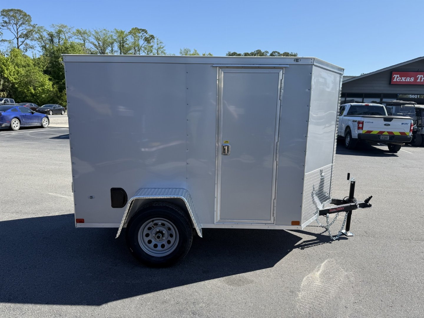 New TX5X8SA TEXAS TRAILERS 5' X 8' CARGO / ENCLOSED TRAILER W/REAR RAMP DOOR & SIDE DOOR