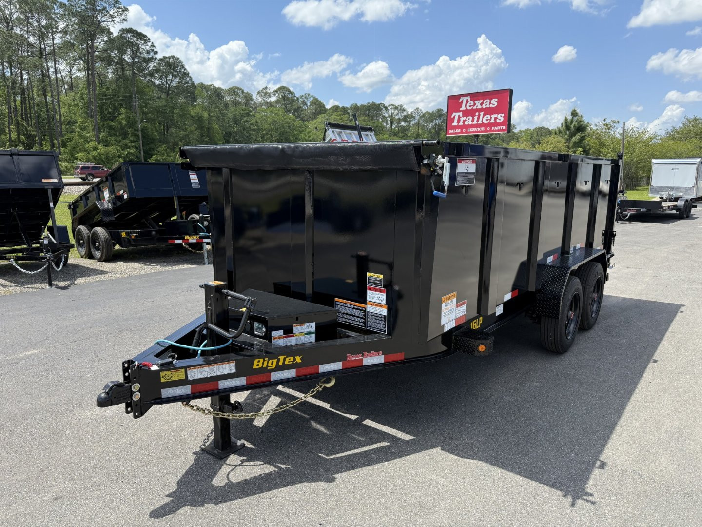 New 16LP-16BK6-P4 BIG TEX 7' X 16' DUMP TRAILER W/ 4' SIDES