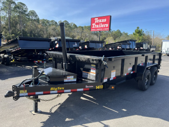 New 14TD-16BK6SIRPD BIG TEX 7' X 16' TELESCOPIC DUMP TRAILER W/ TARP & COMBO REAR GATE W/ 6' SLIDE IN RAMPS