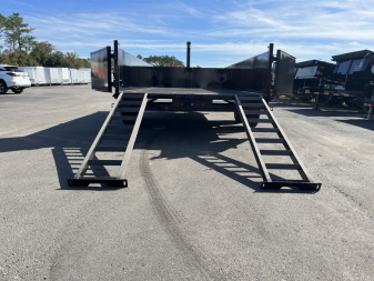 New 14TD-16BK6SIRPD BIG TEX 7' X 16' TELESCOPIC DUMP TRAILER W/ TARP & COMBO REAR GATE W/ 6' SLIDE IN RAMPS