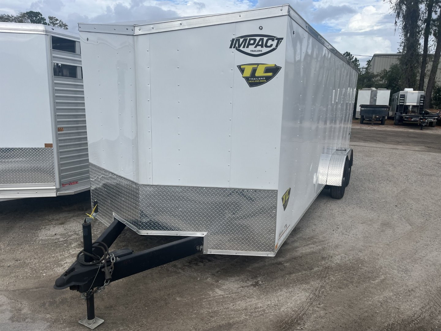 Used USED 2023 IMPACT 7' X 20' ENCLOSED CARGO TRAILER W/ RAMP DOOR AND SIDE DOOR