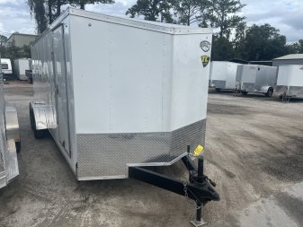Used USED 2023 IMPACT 7' X 20' ENCLOSED CARGO TRAILER W/ RAMP DOOR AND SIDE DOOR