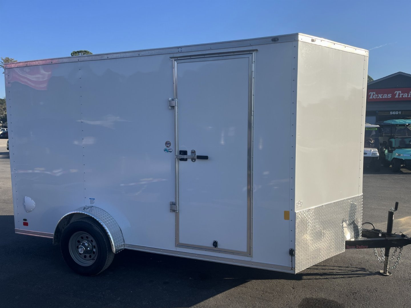 New GANS712SA CARGO MATE 7' X 12' ENCLOSED CARGO TRAILER W/ REAR RAMP DOOR, SIDE DOOR, & UPGRADES