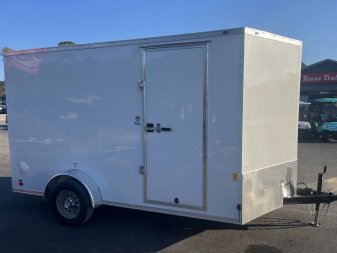 New GANS712SA CARGO MATE 7' X 12' ENCLOSED CARGO TRAILER W/ REAR RAMP DOOR, SIDE DOOR, & UPGRADES