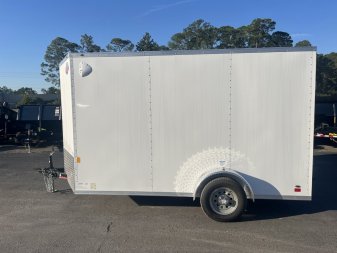 New GANS712SA CARGO MATE 7' X 12' ENCLOSED CARGO TRAILER W/ REAR RAMP DOOR, SIDE DOOR, & UPGRADES