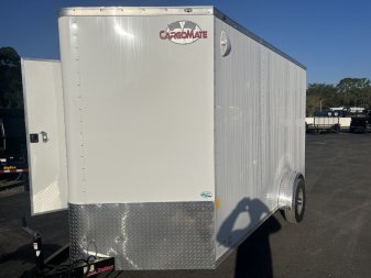 New GANS712SA CARGO MATE 7' X 12' ENCLOSED CARGO TRAILER W/ REAR RAMP DOOR, SIDE DOOR, & UPGRADES