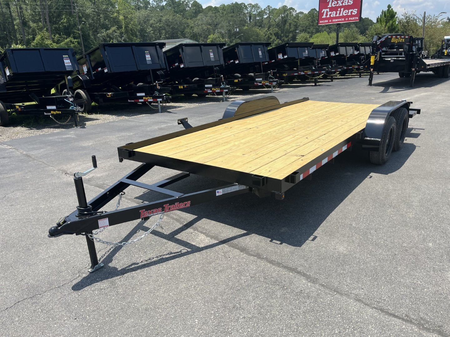 New CHE1860 TEXAS TRAILER 6'10" X 18' CAR HAULER W/ SLIDE UNDER RAMPS