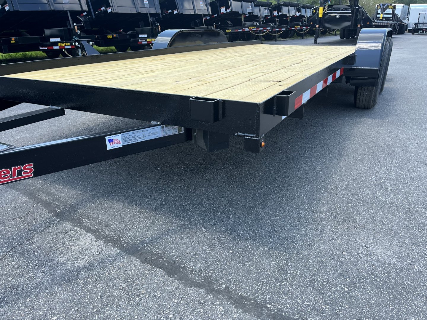 New CHE1860 TEXAS TRAILER 6'10" X 18' CAR HAULER W/ SLIDE UNDER RAMPS