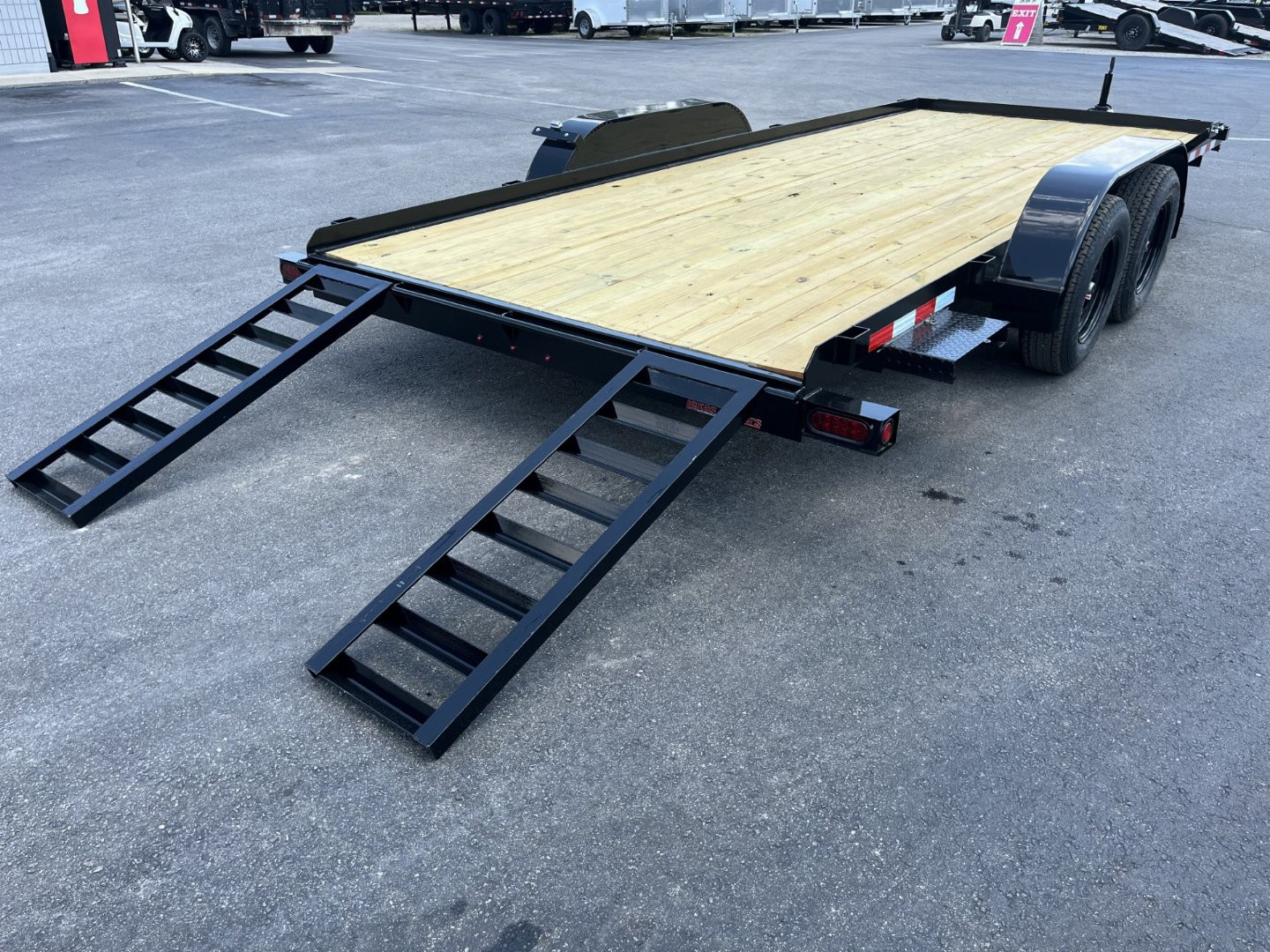 New CHE1860 TEXAS TRAILER 6'10" X 18' CAR HAULER W/ SLIDE UNDER RAMPS