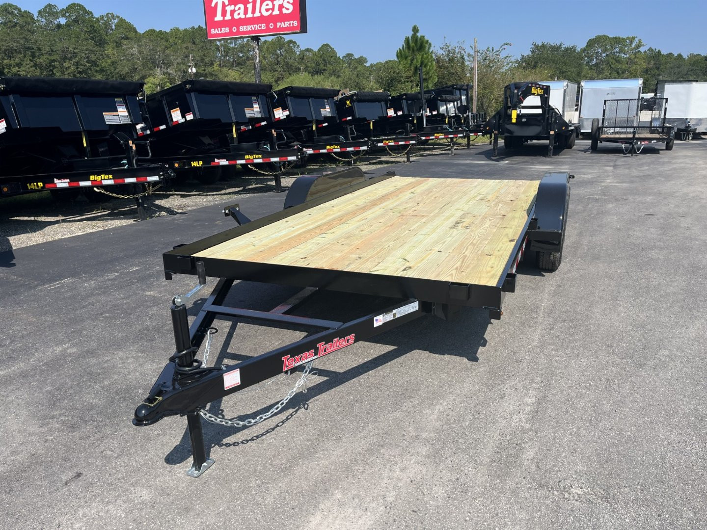 New CHE1660 TEXAS TRAILER 6'10" X 16' CAR HAULER W/ SLIDE UNDER RAMPS