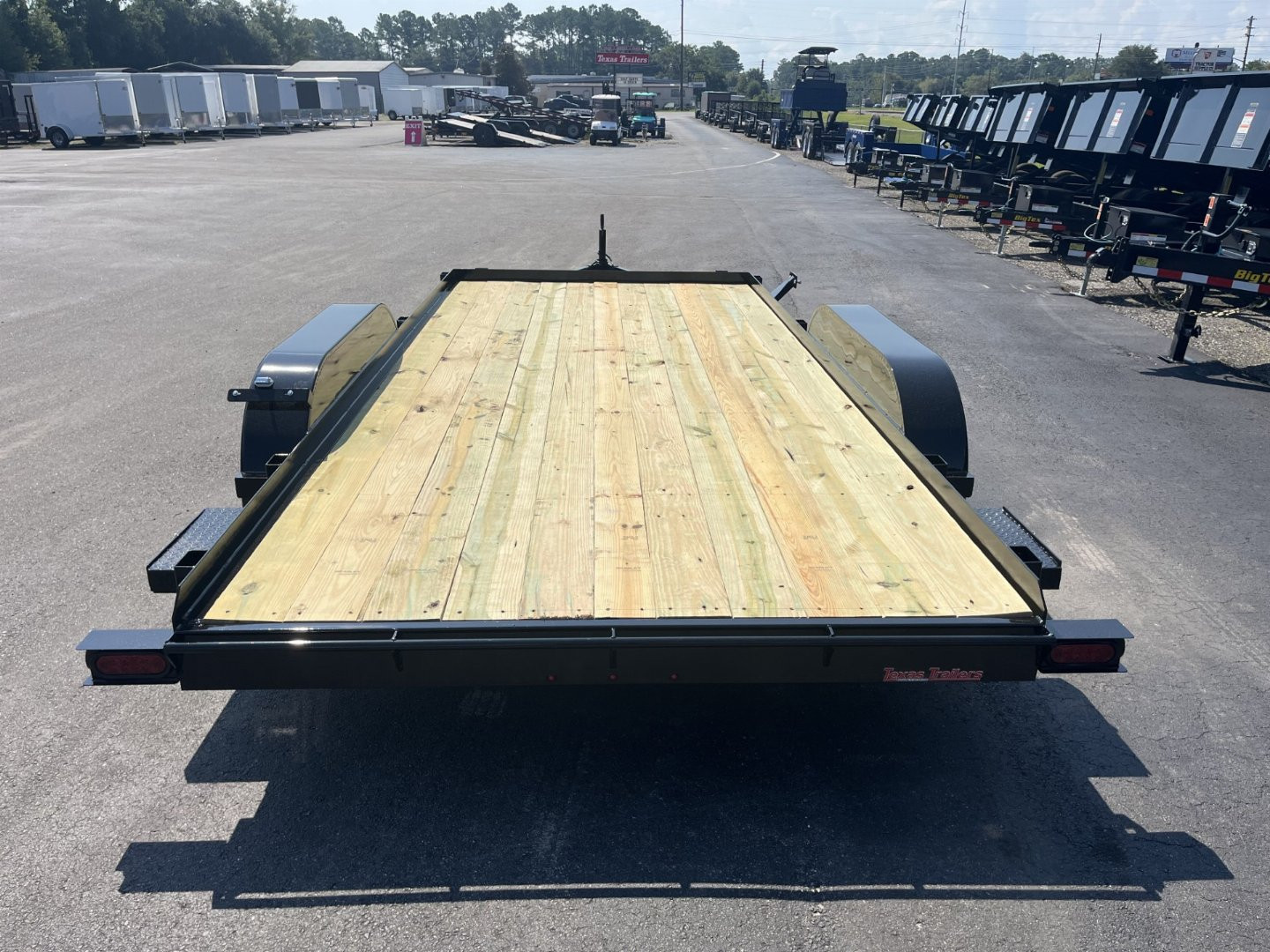 New CHE1660 TEXAS TRAILER 6'10" X 16' CAR HAULER W/ SLIDE UNDER RAMPS