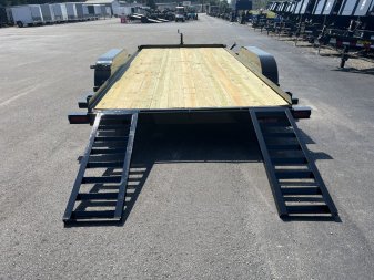 New CHE1660 TEXAS TRAILER 6'10" X 16' CAR HAULER W/ SLIDE UNDER RAMPS