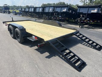 New CHE1660 TEXAS TRAILER 6'10" X 16' CAR HAULER W/ SLIDE UNDER RAMPS
