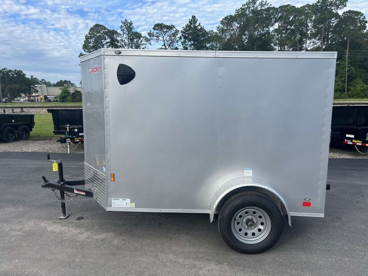 Used USED 2023 CARGO MATE GANS58SA 5'X8' ENCLOSED CARGO TRAILER W/ REAR RAMP DOOR & SIDE DOOR