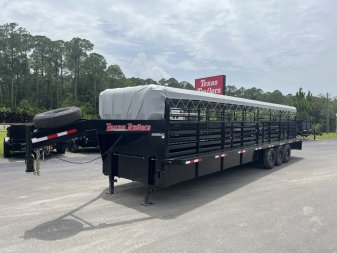 New ST3221G TEXAS TRAILERS 32' GOOSENECK STOCK TRAILER W/ TRIPLE AXLES