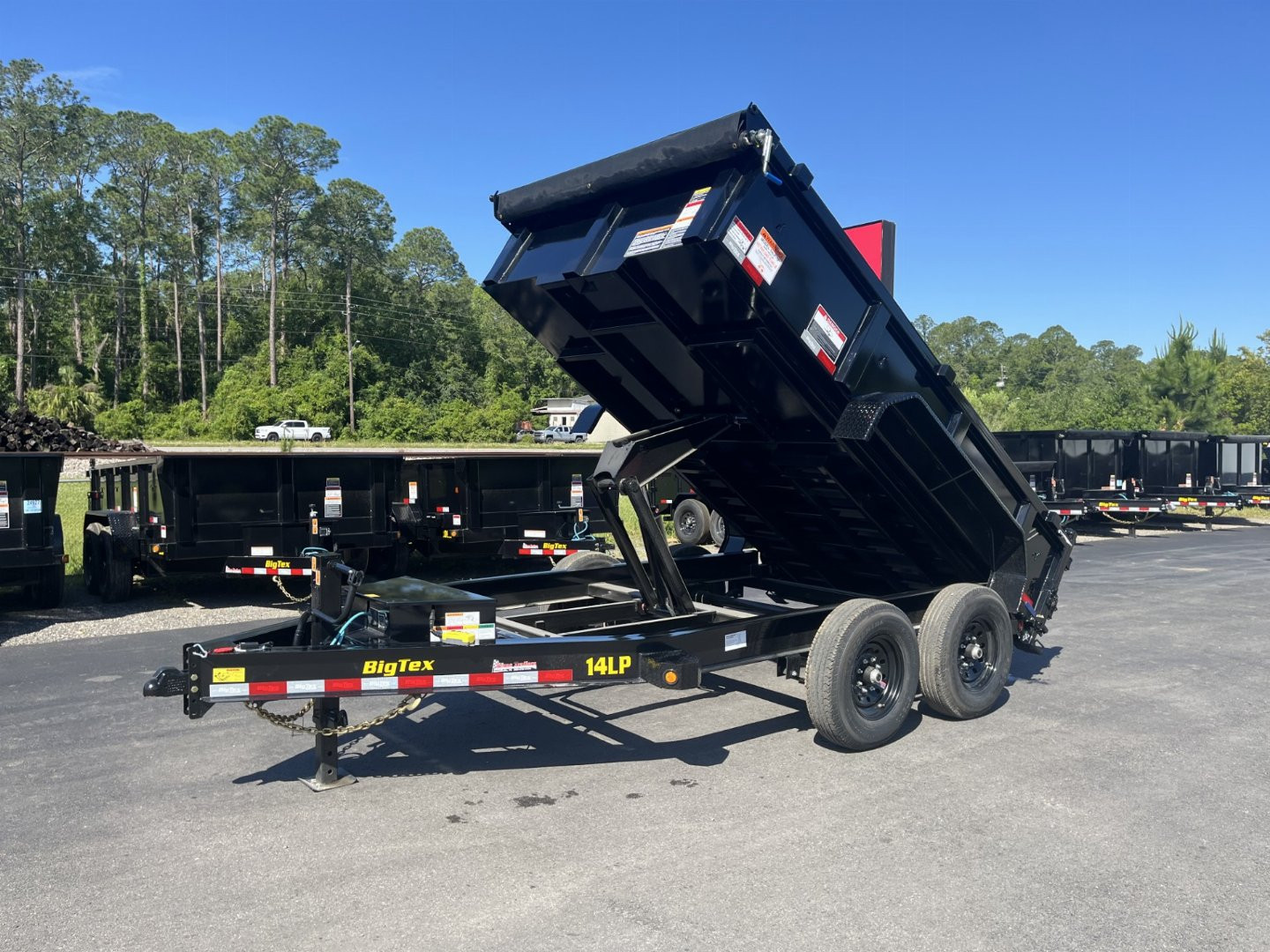 New 14LP-12BK6SIRPD BIG TEX 7' X 12' DUMP TRAILER W/ TARP & COMBO REAR GATE W/ 6' SLIDE IN RAMPS