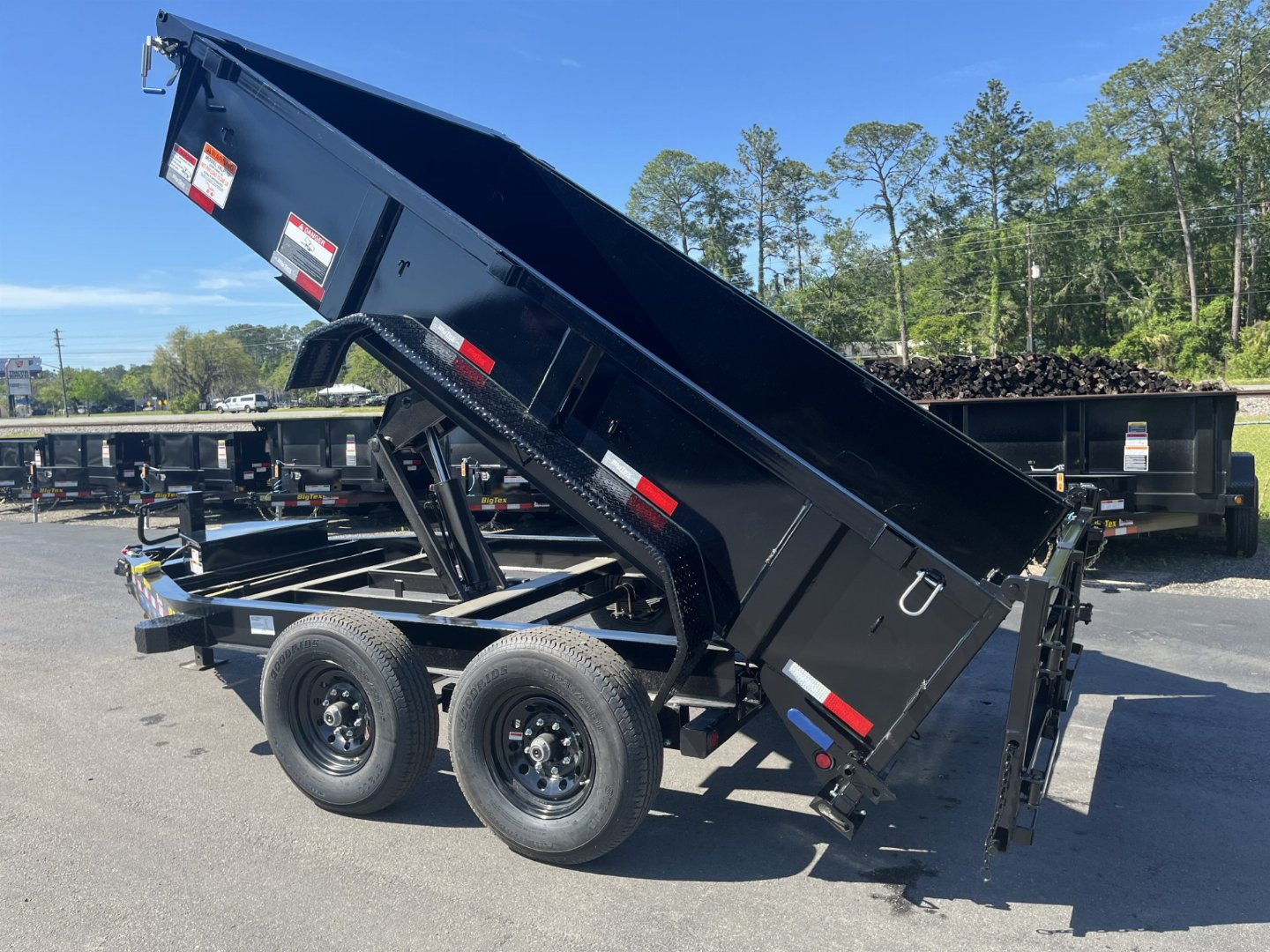 New 14LP-12BK6SIRPD BIG TEX 7' X 12' DUMP TRAILER W/ TARP & COMBO REAR GATE W/ 6' SLIDE IN RAMPS