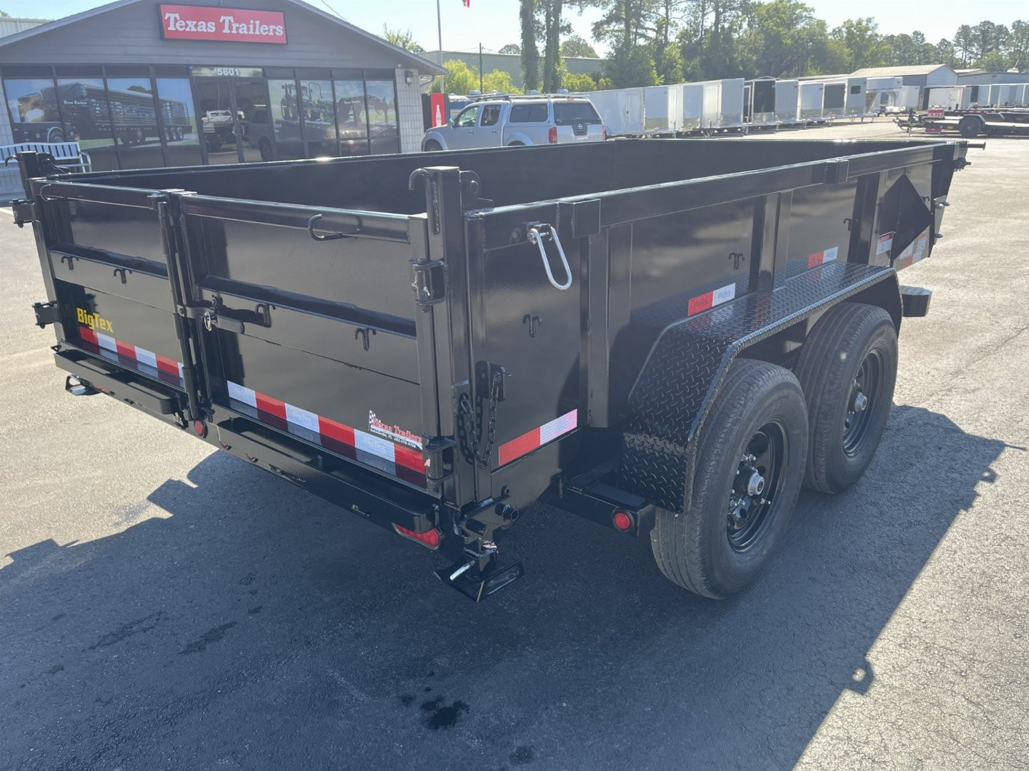New 14LP-12BK6SIRPD BIG TEX 7' X 12' DUMP TRAILER W/ TARP & COMBO REAR GATE W/ 6' SLIDE IN RAMPS