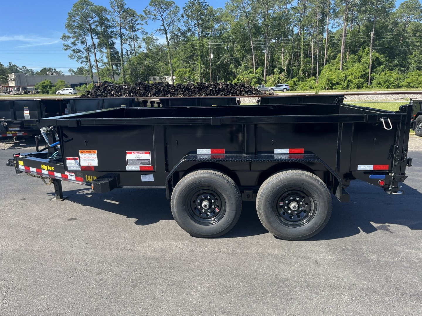 New 14LP-12BK6SIRPD BIG TEX 7' X 12' DUMP TRAILER W/ TARP & COMBO REAR GATE W/ 6' SLIDE IN RAMPS