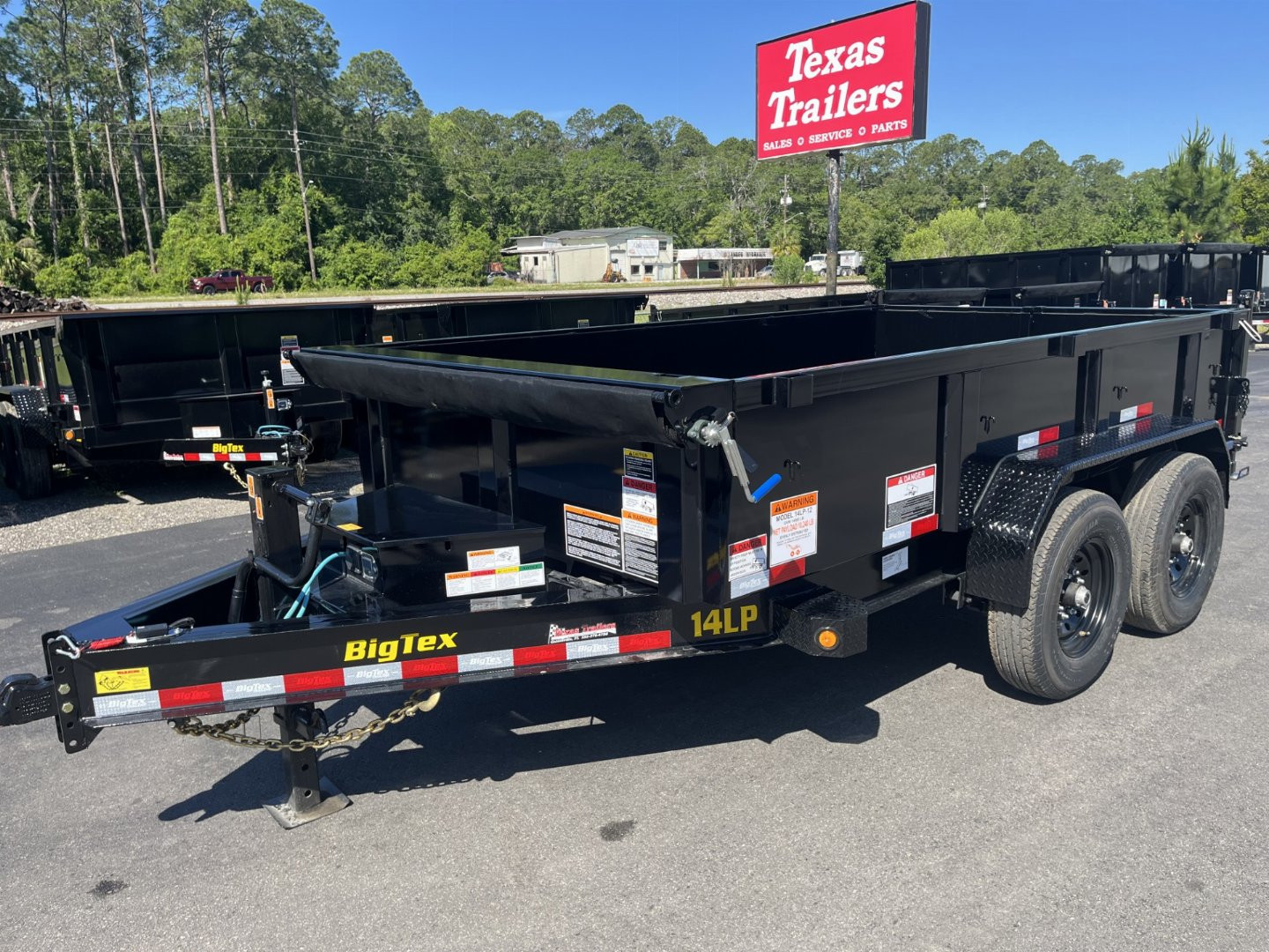 New 14LP-12BK6SIRPD BIG TEX 7' X 12' DUMP TRAILER W/ TARP & COMBO REAR GATE W/ 6' SLIDE IN RAMPS