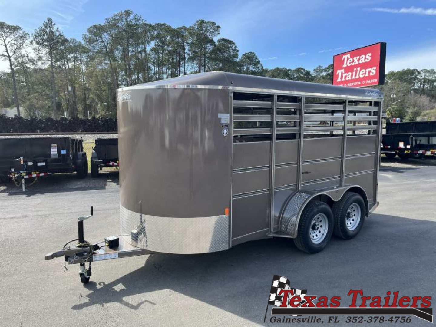 New 500ES-14 DELTA 6' X 14' X 6'6" TALL ECONOMY LIVESTOCK TRAILER