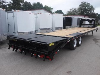 New 14GN-33D5A-MRBK BIG TEX 8.5' X 33' GOOSENECK FLAT BED W/ MEGA RAMPS & FREE SPARE *NON-CDL*