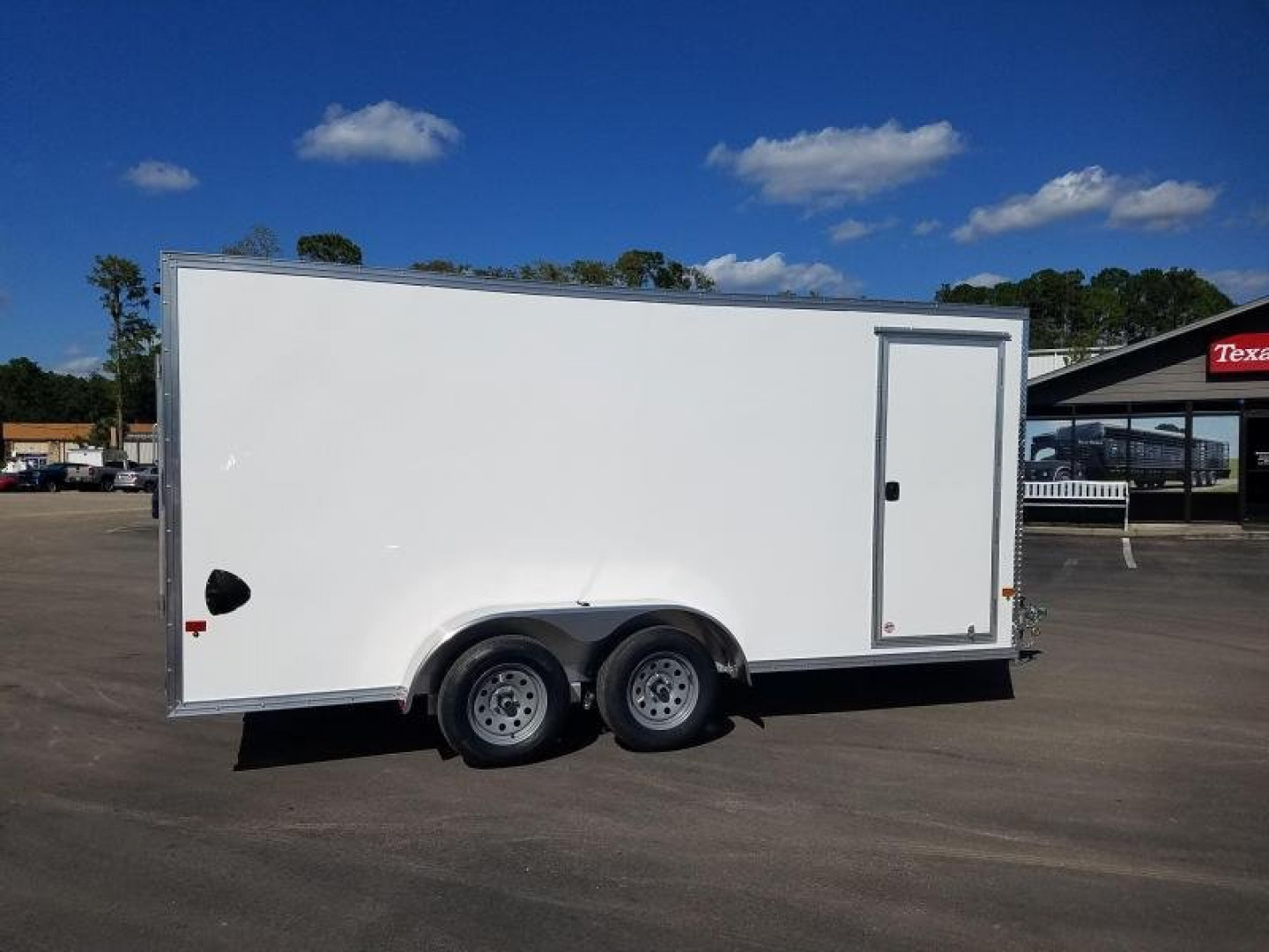 New EZEC7X14- IF E-Z HAULER 7' X14' ALL ALUMINUM FRAME ENCLOSED CARGO TRAILER W/ REAR RAMP DOOR & SIDE DOOR