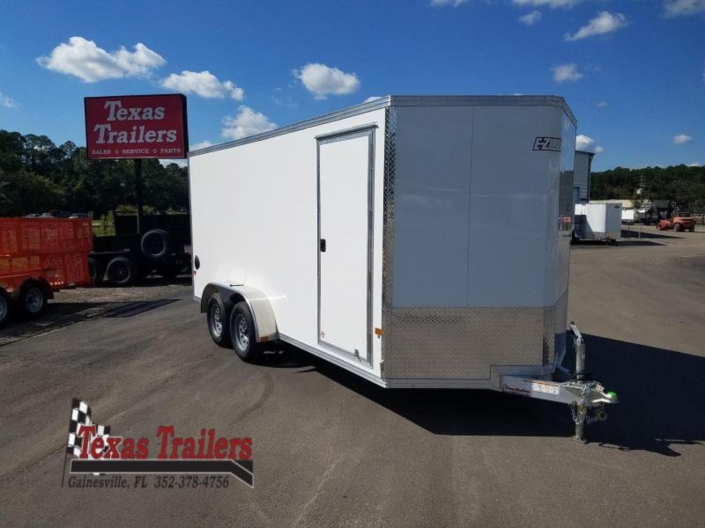 New EZEC7X14- IF E-Z HAULER 7' X14' ALL ALUMINUM FRAME ENCLOSED CARGO TRAILER W/ REAR RAMP DOOR & SIDE DOOR