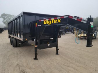 New 25DU-20BK8SIR BIG TEX 8' X 20' DUAL TANDEM GOOSENECK DUMP TRAILER W/ 4' SIDES
