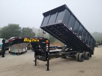 New 25DU-20BK8SIR BIG TEX 8' X 20' DUAL TANDEM GOOSENECK DUMP TRAILER W/ 4' SIDES