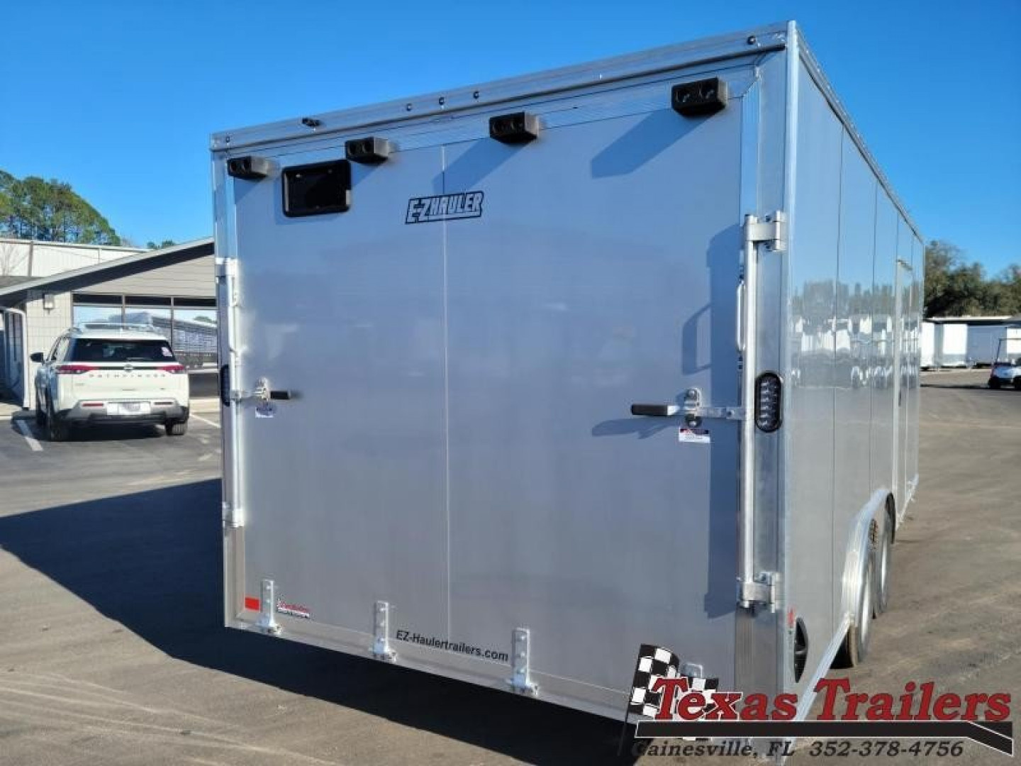 New EZEC8.5X20-IF E-Z HAULER 8.5' X 20' ALL ALUMINUM FRAME ENCLOSED CARGO TRAILER W/ REAR RAMP DOOR & SIDE DOOR