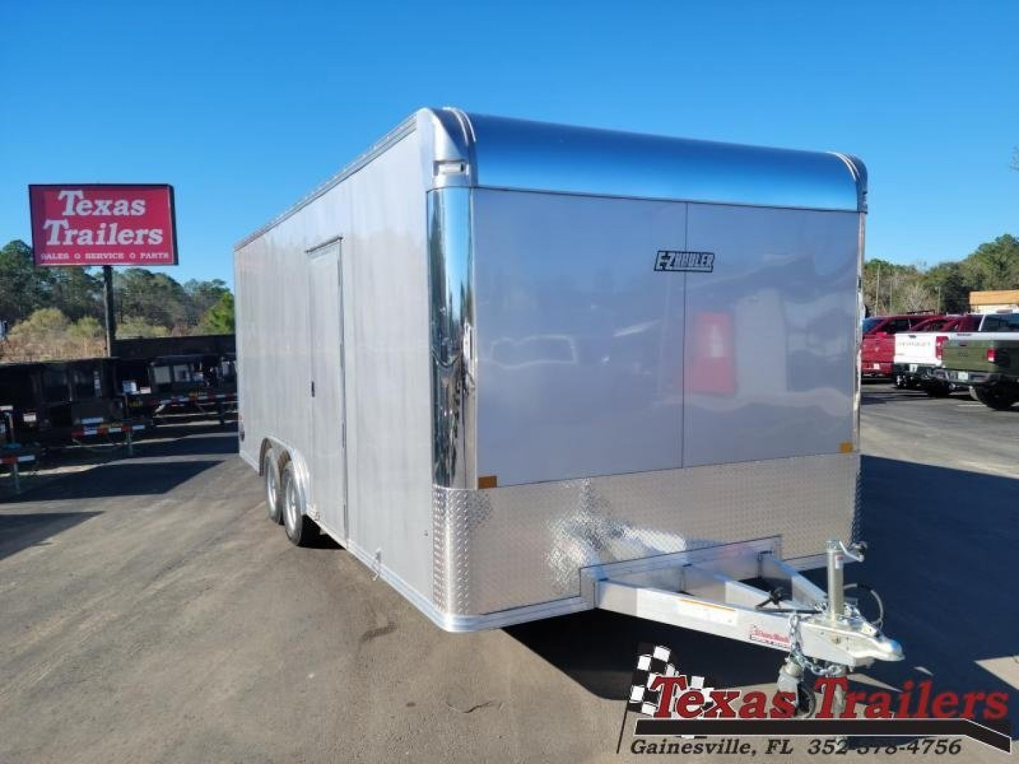 New EZEC8.5X20-IF E-Z HAULER 8.5' X 20' ALL ALUMINUM FRAME ENCLOSED CARGO TRAILER W/ REAR RAMP DOOR & SIDE DOOR