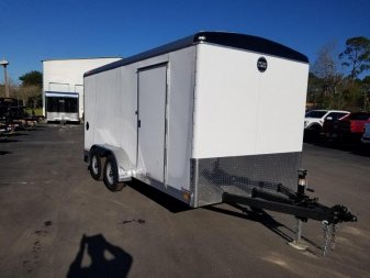 New WHD716T2 WELLS CARGO 7' X 16' HEAVY DUTY COMMERCIAL ENCLOSED CARGO TRAILER W/ REAR RAMP DOOR & SIDE DOOR