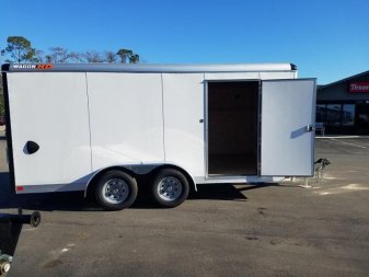New WHD716T2 WELLS CARGO 7' X 16' HEAVY DUTY COMMERCIAL ENCLOSED CARGO TRAILER W/ REAR RAMP DOOR & SIDE DOOR