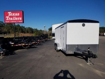 New WHD716T2 WELLS CARGO 7' X 16' HEAVY DUTY COMMERCIAL ENCLOSED CARGO TRAILER W/ REAR RAMP DOOR & SIDE DOOR