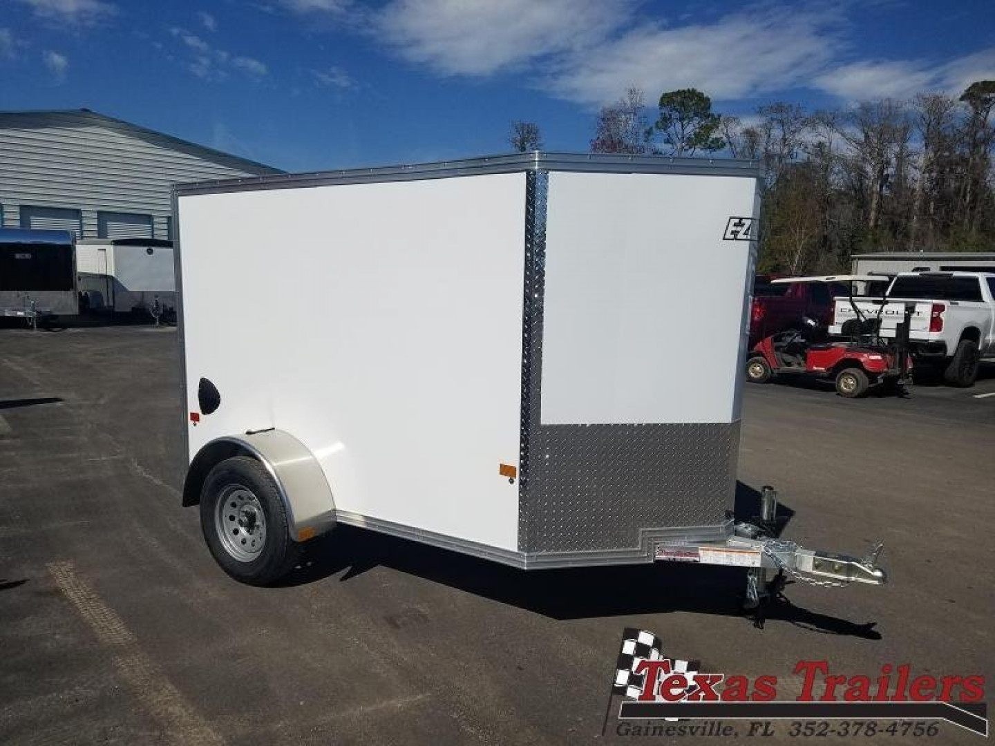 New EZEC5X8 SA-IF E-Z HAULER 5' X 8' ALL ALUMINUM FRAME ENCLOSED CARGO TRAILER W/ REAR RAMP DOOR